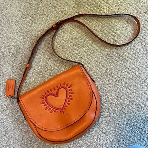 Coach x Keith Haring orange leather crossbody bag